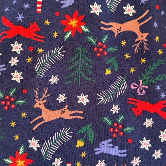 Hanna Andersson Navy Skater Dress with Festive Holiday Print Size 5 - Picture 3 of 5